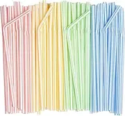 600 Pcs Reusable Straws, 20cm Long, Multiple Colors Straws,Stripes Multiple Colors Straws,Suitable for Party, Various Drinks, Juice, Milk, Tea