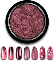 Chrome Nail Powder Mirror Effect Metallic Dust Holographic Glitter Glazed Manicure Decoration Reflective Pigment for DIY Gel Polish Nail Art, Resin Craft, Gifts (05pink)