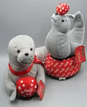 Set of 2 Coca Cola Performing SEALS 12" Plush w/Tags Stuffed Toy 2002