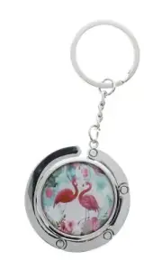 Flamingo Party Artist Theamed Purse Handbag Bag Hook Hanger compact