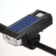 Solar Rechargeable Bike Headlight LED Super Brightness 4000mAh Battery Waterproof 4 Light Modes Warning Flashlight with