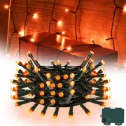 Orange String Lights Battry Operated with Timer Waterproof, Halloween String Lig