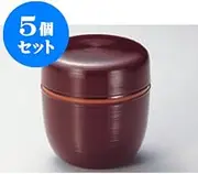 kbu3-863-12-793-5set Set of 5 Lacquerware ABS Resin (Heat Resistant Temperature 70 °C), Jujube Bento Box with Brush Inner Diameter (with Inner Points) [3.8 x 4.2 x 2.8 inches (9.8 x 10.7 cm), Inner
