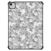 iPad Air (4th/5th gen) iPad Impact Case Black white mint watercolor brush strokes paint floral