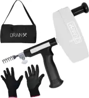 Pro 50-FT Heavy Duty Steel Drum Drain Auger Plumbing Snake with Work Gloves and
