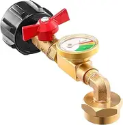 Propane Filler Adapter | Propane Refill Elbow Adapter with Valve | Refill Adapters with Gauge and Valve | Propanes Adapters | Propanes Tank Accessories for Parties, Thanksgiving, Christmas