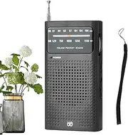 FM Radio - Portable Battery Powered Weather Radio | Big Speaker FM Receiver, Earphone Jack, Strong Signal Tuner with Clear, Wrist Strap and Lanyard, Radio for Outdoor Use and