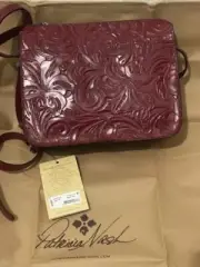 Patricia Nash Burnished Tooled Colors Collection Valletta C/B Bag Berry Red NWT