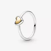 Pandora S925 Domed Golden Heart Ring 199396C00-52 - Size 6