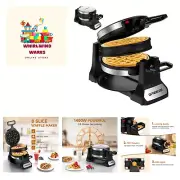 Waffle Maker, Double Belgian Waffle Maker 180°Flip, 1400W Waffle Iron 8 Slice...