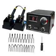 60W Professional Wood Burning Burners Tool Dual Pen Pyrography Crafts Kit,