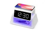 Rewyre Alarm Clock USB-C 5V 10W Qi Wireless Charger UV Disinfection Lamp White