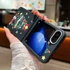 Cover For Samsung Galaxy Z Flip6 Flip5 Flip4 3 Christmas Tree Leather Slim Case