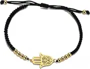 [EUEAVAN] Hamsa Bracelet Hand of Fatima Bracelet Adjustable Beaded Couple Bracelets Kabbalah Fatima Hand Amulet Jewelry Handmade Braided Rope Lucky Red String Bracelet