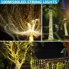 500LED 100M String Lights Warm White Waterproof Christmas Fairy Wedding Garden