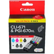 Canon CLI 671 and PGI 670 Ink Cartridge Value Pack