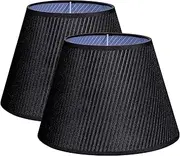 Small Empire Lamp Shades Set of 2 Black Velvet Fabric Lamp Shade Replacement Shade for Table Lamps Floor Lamps Bedside 5.9" Top x 9.84" Bottom x 7" Slant E27