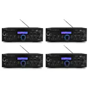 Pyle Home 200 Watt AM/FM AUX/USB Bluetooth Home Stereo Amplifier System (4 Pack)