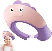 Baby Shower Cap - Adjustable Dinosaur Shape Baby Bath Cap - Bathing Protection, Visor Head Eye Ear Shampoo Caps For Kids Ages 6 Months And Up