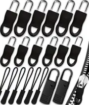 Zipper Pull, Universal Zipper Pull Replacement Kit, Black Zipper Pull Kit