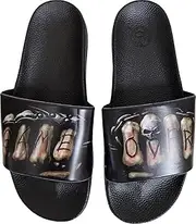 [Spiral] Game over beach slides Men's Flip flops black