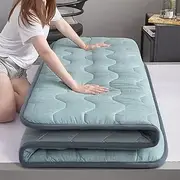 Roll Up Winter Futon Mattress Japanese Floor Mattress Foldable Queen Korean Tatami Mattress Topper Plush Single Double Tatami Mat Pad 4Cm Thick Sleeping Bed for Floor,Green,150x200cm(59 * 79in)