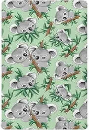 Cute Koalas Climbing Tree Mini Crib Mattress Sheet Ultra Soft Fitted Crib Sheets 39"x27"x5"