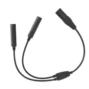5.2 Mic & 6.3 Speaker Dual GA Plug Adapter Cable for Airbus 5 Pin XLR Headset