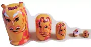 Giraffe Russian Nesting Doll/Handmade/Micro sz/Wood/5-pc Set/NEW!FREE SHIP IN US