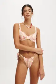 [Body] Body - Underwire Balconette Bikini Top - Shell pink gingham M SHELL PINK GINGHAM