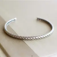 在飛比找momo購物網優惠-【BLUMA】熱帶島嶼純銀手環(復古個性純銀手鐲 編織設計銀