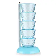 360 Rotating Seasoning Storage Box with Lids - Blue