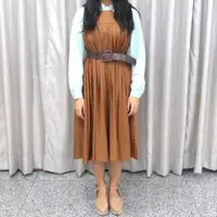 在飛比找蝦皮購物優惠-VINTAGE日本古著洋裝百褶無袖洋裝 森女