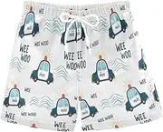 [RPLIFE] Boys Swim Shorts, Toddler Boy Swim Shorts 2t, Cute Cartoon Police Cars