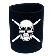 Skull Drumsticks Drums Music - Funny Novelty Stubby Holder