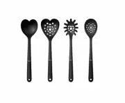 4 Pack Silicone Nylon Turner Spatula Spoon Ladle Spaghetti Server Slotted Set