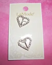 LaMode Crystal Heart Slide - Scarf Ring - Slide Buckle Brand New LOT#14