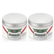 2 x PRORASO EUCALYPTUS & MENTHOL REFRESH PRE-SHAVE CREAM 300ML Made in Italy