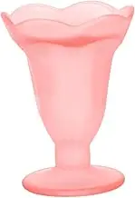 LABRIMP Elegant Frosted Glass Dessert Cup High Base Ice Holder for Pudding Sundae Glasses