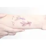 S 彩色 水彩 漸層 金魚 紋身貼紙 紋身貼 文青圖案 童趣 韓國刺青