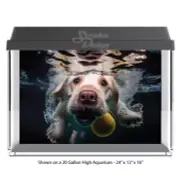 Yellow Lab Dog Swimming Polyester Fish Tank Glass Backdrop Aquarium Background