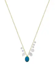 Meira T 14K White & Yellow Gold Turquoise & Diamond Dangle Pendant Necklace, 18-20