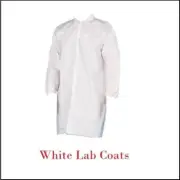 Disposable Lab Coats, White, PP & MP, Elastic Wrists, No Pocket Size: S - 4XL