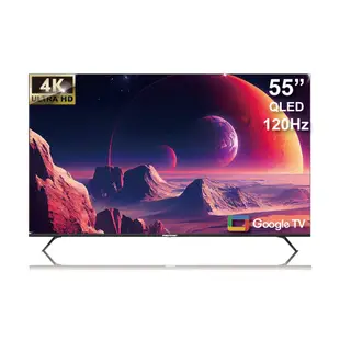 普騰 PTOTON 55型 QLED 120Hz量子點聯網液晶顯示器 4K Google TV加碼贈LiTV季卡(PGQ-U55BN6)/含基本安裝