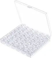 [BetterJonny] 36 Pieces Sewing Machine Bobbins, Transparent Plastic Sewing Machine Bobbins with Storage Case Box for Brother Singer Babylock Janome Kenmore Sewing Machine