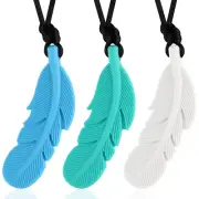 Chew Necklace for Sensory Kids, 3 Pack Sensory Oral Motor Aids Silicone Teething