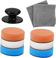 HEALEEP 1 Set Car Waxing Sponge Set with Replaceable Pads Ergonomic Applicator for All Vehicles Buffing Kit for Enhanced Shine and Waxing Efficiency Complete Car Care