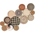 Set of 14 Boho Wall Basket Decor Round Flat Bamboo Rattan Basket Decorative H...