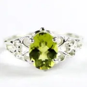 Peridot, 925 Sterling Silver Ladies Ring, SR302-Handmade