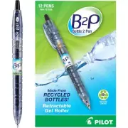 Pilot B2P Gel Roller Pens Pack of 12 Eco Friendly Recycled Ink Pen Set